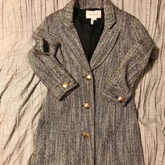 BCBGeneration Black & White Pea Coat - Size: XXS - Picture 1 of 4